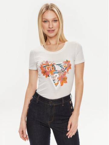 Guess Футболка Ss Cn Tropical Train W4GI62 J1314 Écru Slim Fit Guess Футболка Ss Cn Tropical Train W4GI62 J1314 Écru Slim Fit