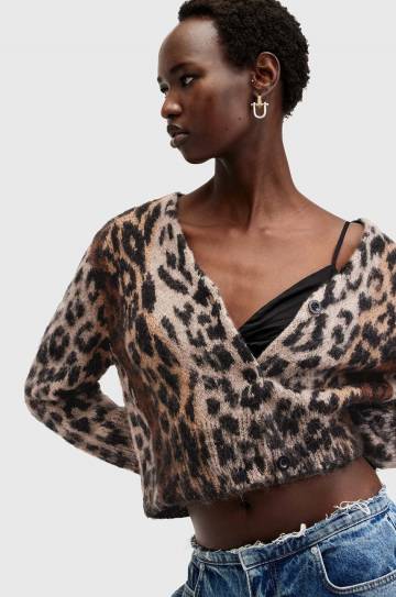 Кардиган с шерстью AllSaints WICK цвет чёрный W024KB