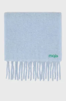 Женский голубой шерстяной шарф Голубой ONESIZE MAJE MFABO00607_Blue Sky