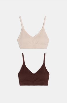 Прорізні безшовні бюстгальтери типу топ 2 штуки - різнобарвний