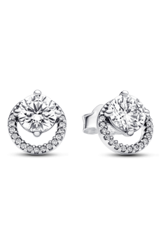 Сережки "Блискуче коло з паве"