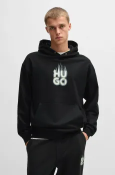Мужское черное худи Черный M HUGO 50530428;001