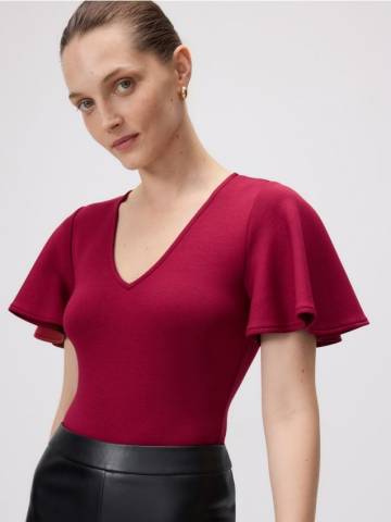 Reserved - LADIES` BLOUSE BODY - буряковий - 418GA-83X Reserved - LADIES` BLOUSE BODY - буряковий - 418GA-83X