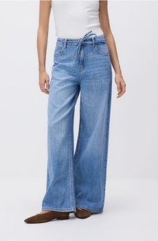 Reserved - Широкі джинси із зав’язкою - синій - 847IU-50J