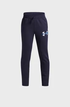 Детские темно-синие спортивные брюки UA Rival Flc Cblck Grphc Jgr Синий 7 Under Armour 6004995-403