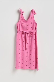 Reserved - Муслінова сукня з вишивкою - рожевий - 520IY-30P