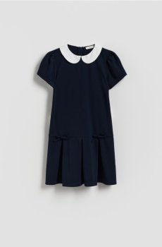 Reserved - Сукня з бантиками - темно-синій - 214FW-59X