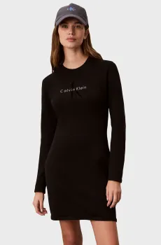 Женское черное платье LOGO Черный S Calvin Klein LV047H319G