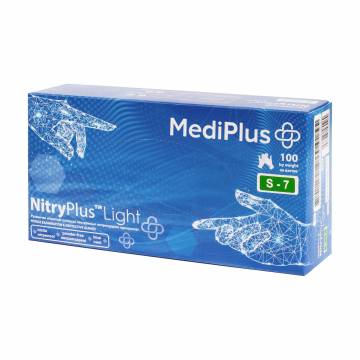 Перчатки нитриловые MediPlus NitryPlus Light нестерильные, синие, размер S, 100 шт