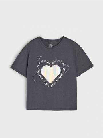 Бавовняна футболка - антрацитовий