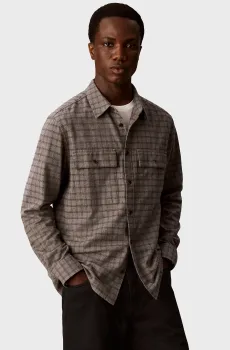 Мужская серая рубашка в клетку CHECK FLANNEL CLASSIC Серый XL Calvin Klein LV04LH114G
