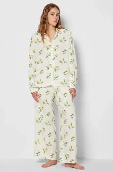 Женские белые льняные брюки с узором 7/8 CITRON Белый S Etam 6546838