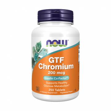 Хром NOW foods GTF Chromium 200 мкг, 250 таблеток Хром NOW foods GTF Chromium 200 мкг, 250 таблеток