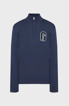 Мужская темно-синяя кофта SMALL GRAPHIC Синий M Gant 8030267