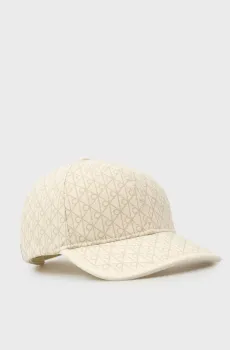 Женская бежевая кепка с узором PRINT Бежевый ONESIZE Calvin Klein LV04F5036G