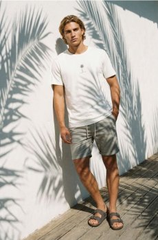 Бавовняна футболка з літнім принтом - кремовий