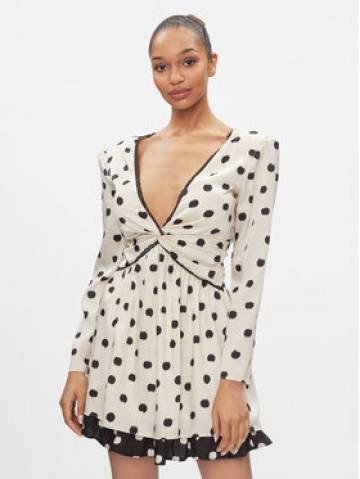 Liu Jo Коктейльна сукня CA4266 TS059 Écru Regular Fit Liu Jo Коктейльна сукня CA4266 TS059 Écru Regular Fit