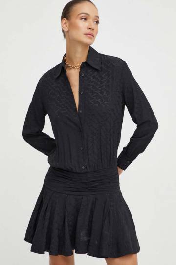 Платье с примесью шелка Pinko цвет чёрный mini oversize Платье с примесью шелка Pinko цвет чёрный mini oversize