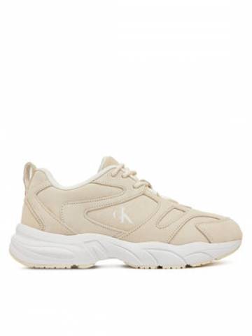 Calvin Klein Jeans Снікерcи Retro Tennis Low Mg Mix Media Wn YW0YW01639 Écru Calvin Klein Jeans Снікерcи Retro Tennis Low Mg Mix Media Wn YW0YW01639 Écru