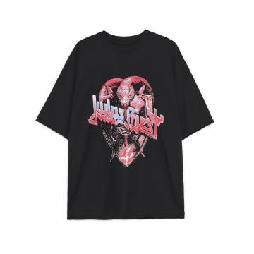Cropp - Чорна футболка з принтом Judas Priest - чорний Cropp - Чорна футболка з принтом Judas Priest - чорний
