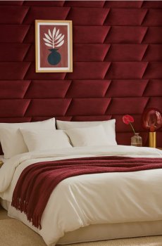 Обшитий панель з велюровим покриттям - буряковий