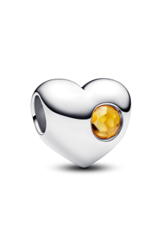 Намистина "Серце з медовим каменем" для гравіювання