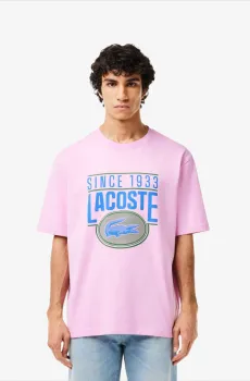 Мужская розовая футболка Розовый L-XL Lacoste TH7315IXV