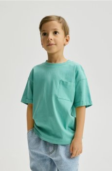 Reserved - Бавовняна футболка - світло-бірюзовий - 966HR-60X