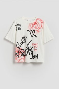 Reserved - Футболка з принтом - кремовий - 023HU-01X