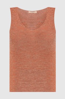 Оранжевый топ с леном с люрексом