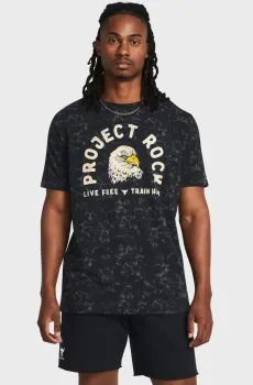 Мужская черная футболка UA Pjt Rck Free Graphic Черный M Under Armour 1383220-001