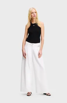 Женские белые джинсы WIDE LEG WHITE DENIM PANTS Белый 27 Karl Lagerfeld A2W10158