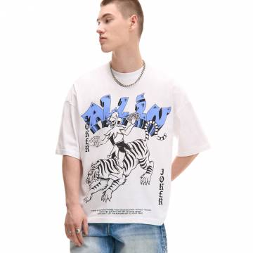 Cropp - Біла футболка з принтом - білий Cropp - Біла футболка з принтом - білий