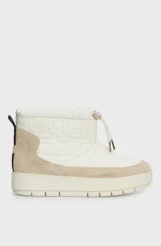 Женские белые дутики с узором TOMMY MONOGRAM SNOWBOOT Белый 37 Tommy Hilfiger FW0FW07637