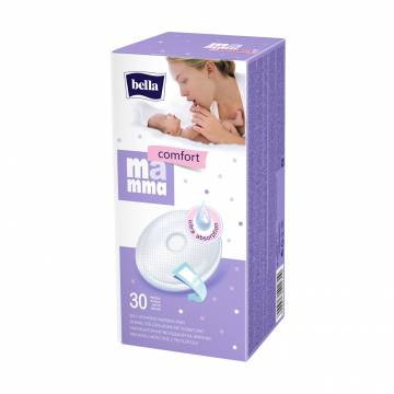 Лактационные вкладыши для груди Bella Мamma Comfort с липкой полоской, 30 шт Лактационные вкладыши для груди Bella Мamma Comfort с липкой полоской, 30 шт