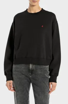 Женский черный свитшот Черный S Replay W3461C.000.23808