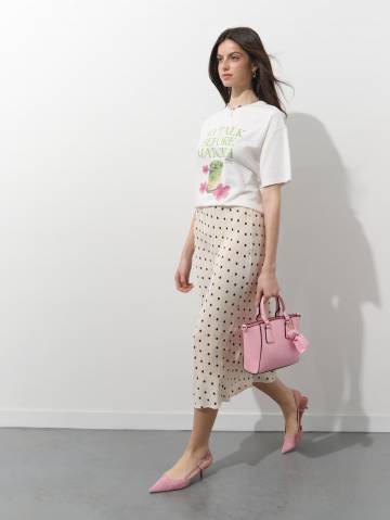 Mohito - Спідниця міді в горошок - кремовий - 32