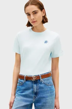 Женская голубая футболка SCRIPT REG Голубой L Tommy Hilfiger WW0WW48699