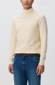 Reserved - Гладкий гольф із трикотажу - нюдовий - 445FX-02M