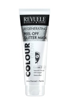 Черная регенерирующая маска-пленка для лица Revuele Color Glow Glitter Mask Pell-Off Regenerating, 80 мл