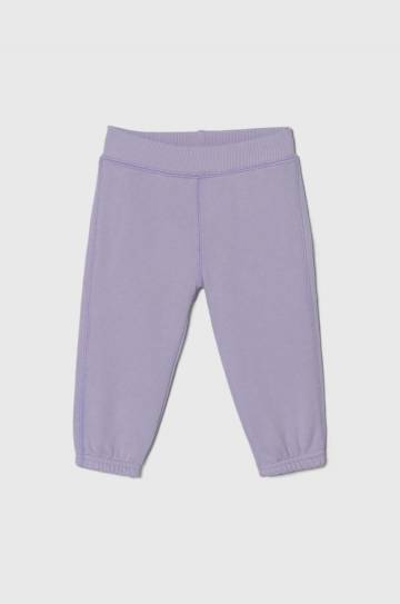 Хлопковые штаны для младенцев United Colors of Benetton цвет фиолетовый с аппликацией Хлопковые штаны для младенцев United Colors of Benetton цвет фиолетовый с аппликацией
