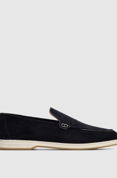 Синие замшевые лоферы