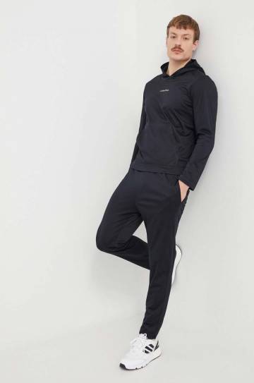 Кофта Calvin Klein Performance мужская цвет чёрный с капюшоном с принтом Кофта Calvin Klein Performance мужская цвет чёрный с капюшоном с принтом
