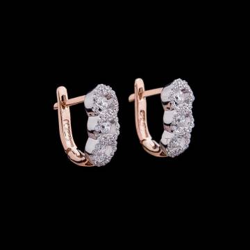 Золотые серьги с фианитами с04119 Золотые серьги с фианитами с04119
