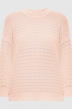 Бежевый ажурный джемпер