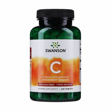 Витaмин C Swanson Timed-Release Vitаmin С With Rose Hips с шиповником 1000 мг, 250 капсул Витaмин C Swanson Timed-Release Vitаmin С With Rose Hips с шиповником 1000 мг, 250 капсул
