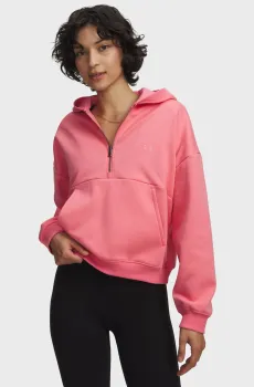 Женское розовое худи UA Icon Fleece HZ Hoodie Розовый L Under Armour 6012843-600