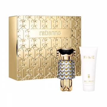 Парфюмированный набор женский Rabanne Fame (парфюмированная вода, 80 мл + лосьон для тела, 100 мл) Парфюмированный набор женский Rabanne Fame (парфюмированная вода, 80 мл + лосьон для тела, 100 мл)