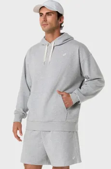 Мужское светло-серое худи Серый M Asics 2031F449-020