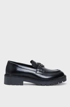 Женские черные кожаные лоферы COMBAT LOAFER MG MTL Черный 39 Calvin Klein YW0YW01503